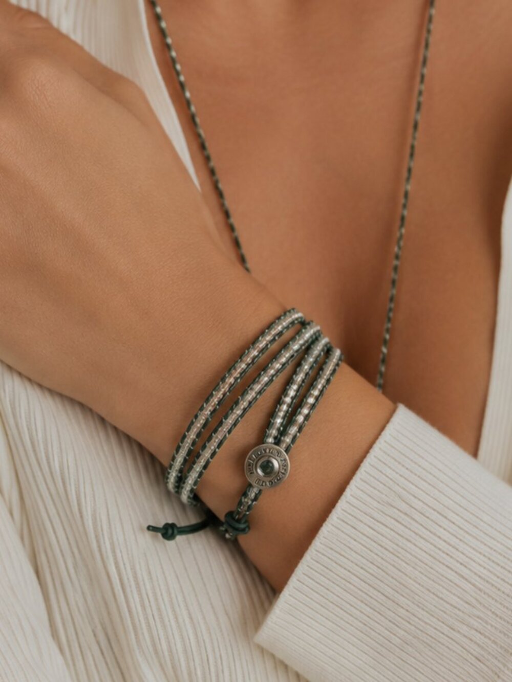 NEW Victoria Emerson Crystal Wrap Bracelet Designer Boho Luxury